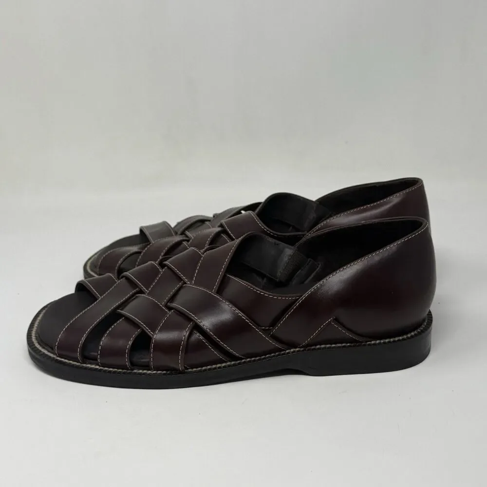 Cole Haan Country Fisherman Sandals Shoe Mens 8 M Brown Leather Open Toe Vintage